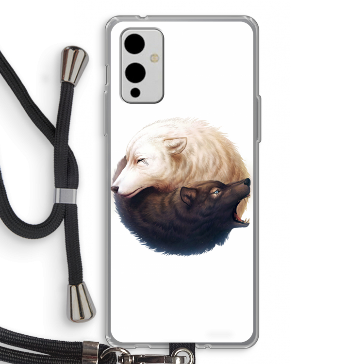Yin Yang Wolves: OnePlus 9 Transparant Hoesje met koord