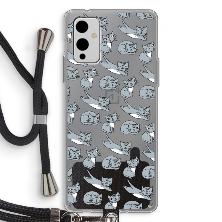 Poezen: OnePlus 9 Transparant Hoesje met koord