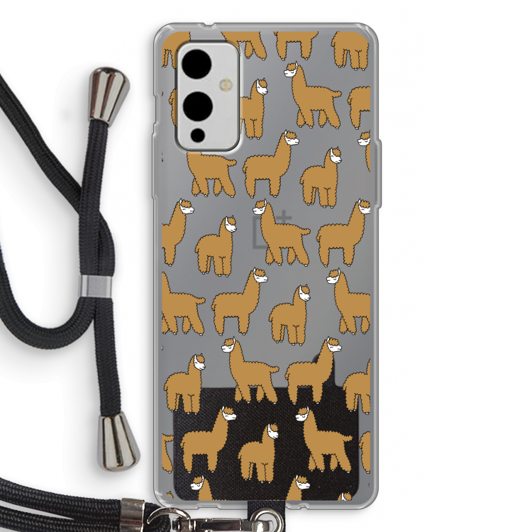Alpacas: OnePlus 9 Transparant Hoesje met koord