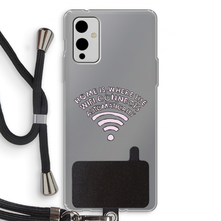 Home Is Where The Wifi Is: OnePlus 9 Transparant Hoesje met koord