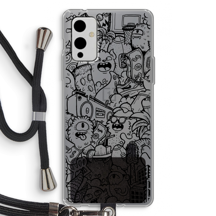 Vexx Black City : OnePlus 9 Transparant Hoesje met koord