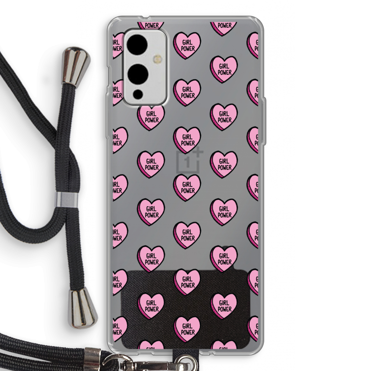 GIRL POWER: OnePlus 9 Transparant Hoesje met koord