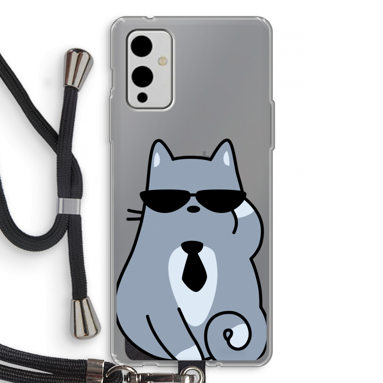 Cool cat: OnePlus 9 Transparant Hoesje met koord