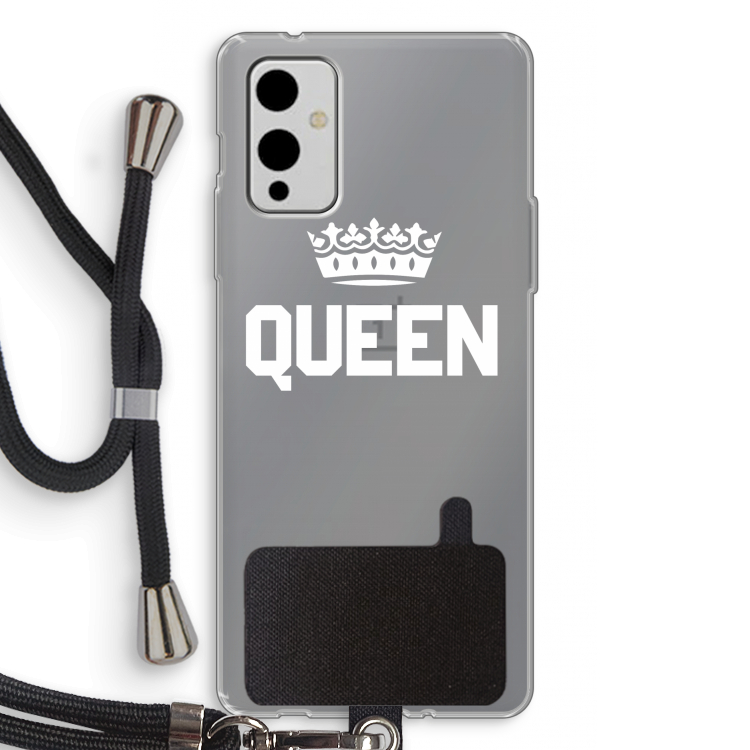 Queen zwart: OnePlus 9 Transparant Hoesje met koord