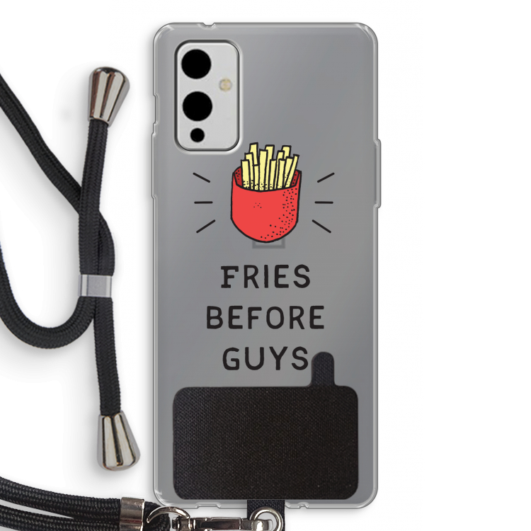 Fries before guys: OnePlus 9 Transparant Hoesje met koord