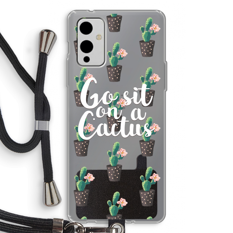 Cactus quote: OnePlus 9 Transparant Hoesje met koord
