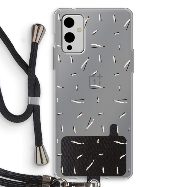 Hipster stripes: OnePlus 9 Transparant Hoesje met koord
