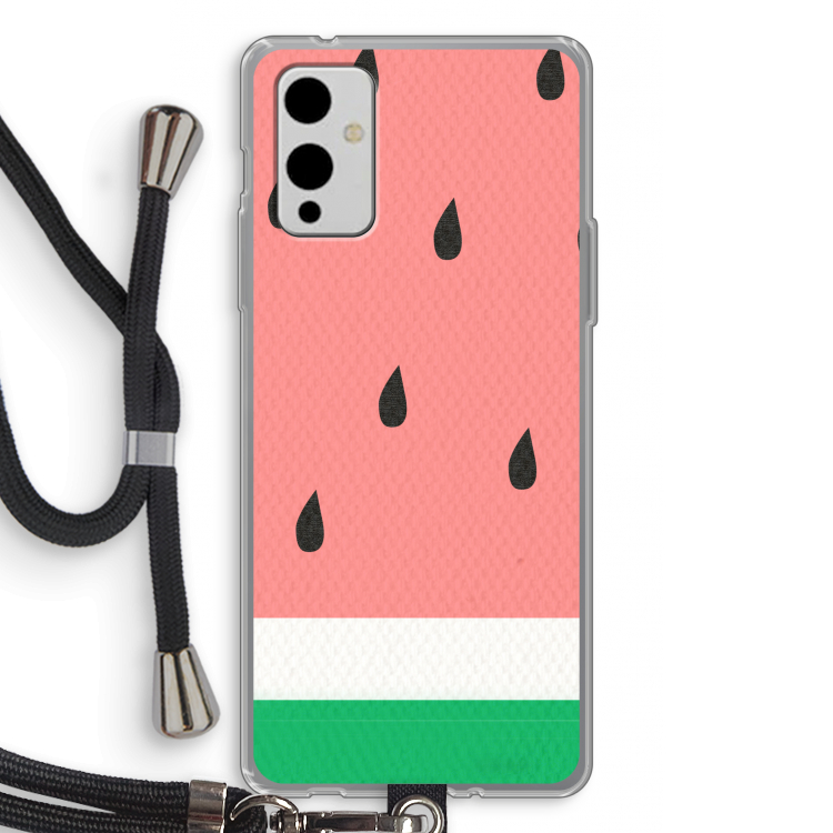 Watermeloen: OnePlus 9 Transparant Hoesje met koord