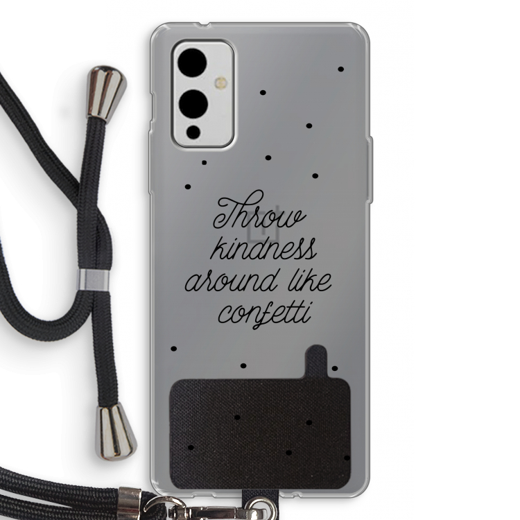 Confetti: OnePlus 9 Transparant Hoesje met koord