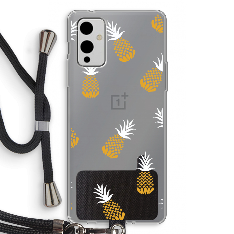Ananasjes: OnePlus 9 Transparant Hoesje met koord