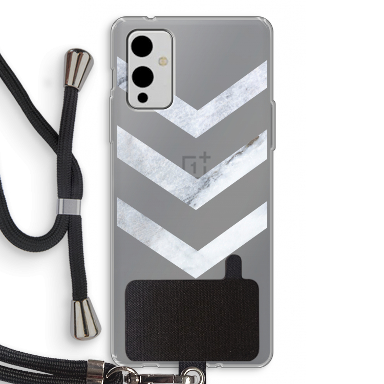 Marmeren pijlen: OnePlus 9 Transparant Hoesje met koord