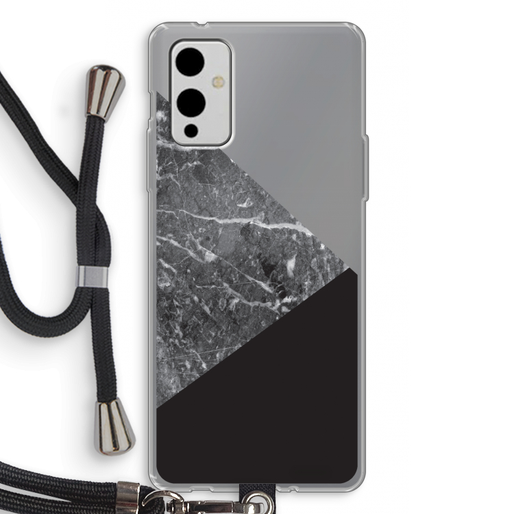 Combinatie marmer: OnePlus 9 Transparant Hoesje met koord