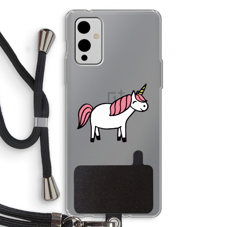 Eenhoorn: OnePlus 9 Transparant Hoesje met koord