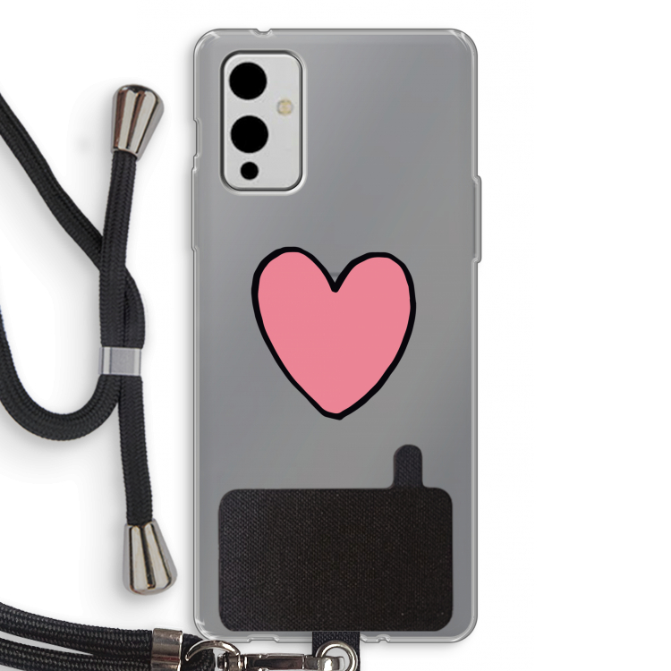 Hartje: OnePlus 9 Transparant Hoesje met koord