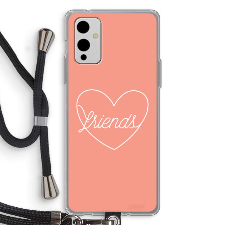 Friends heart: OnePlus 9 Transparant Hoesje met koord