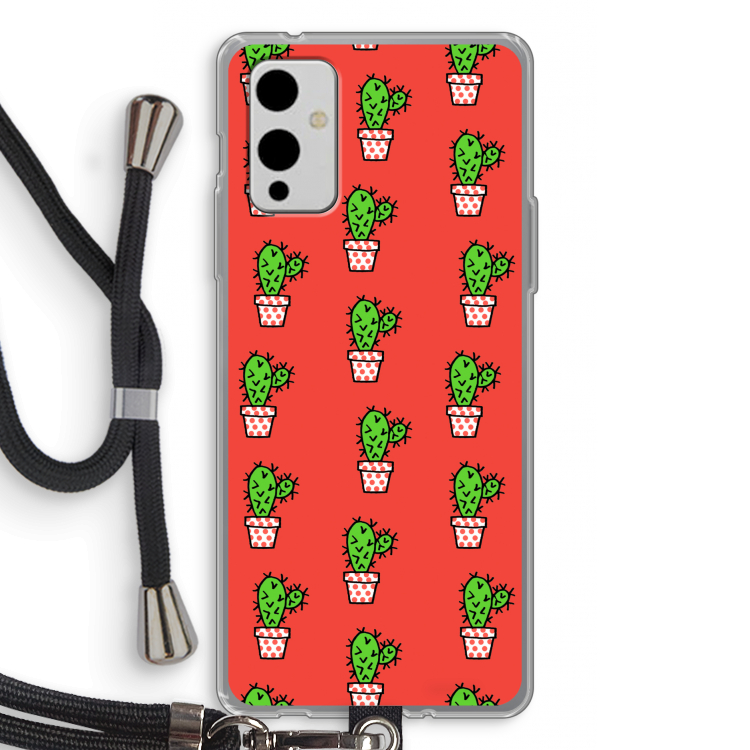 Mini cactus: OnePlus 9 Transparant Hoesje met koord