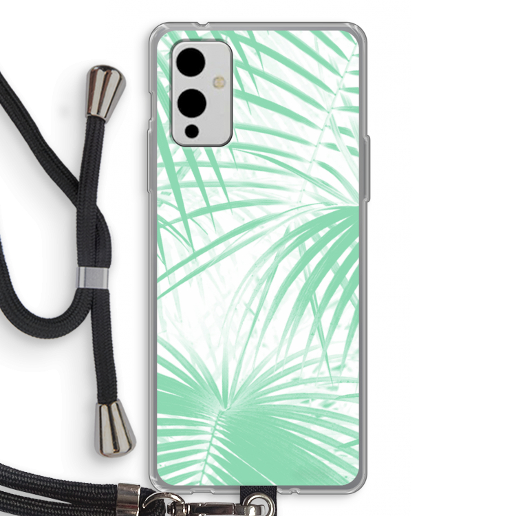Palmbladeren: OnePlus 9 Transparant Hoesje met koord