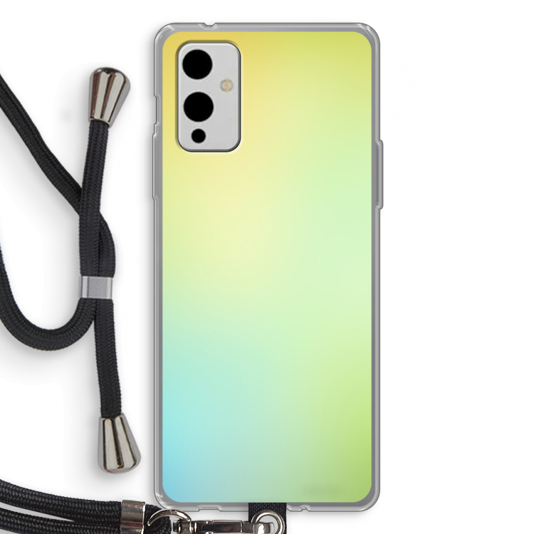 Minty mist pastel: OnePlus 9 Transparant Hoesje met koord