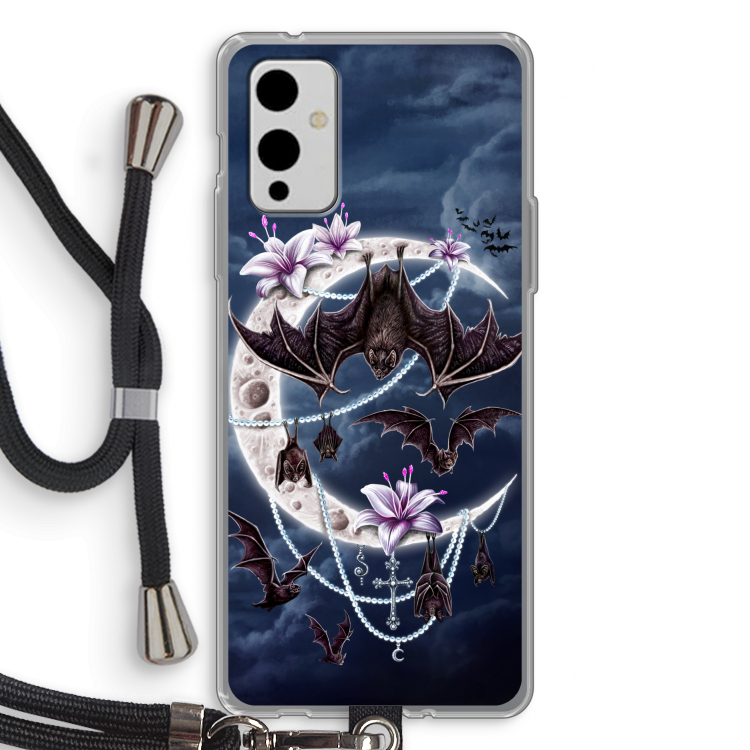 Vleermuizen Maan: OnePlus 9 Transparant Hoesje met koord