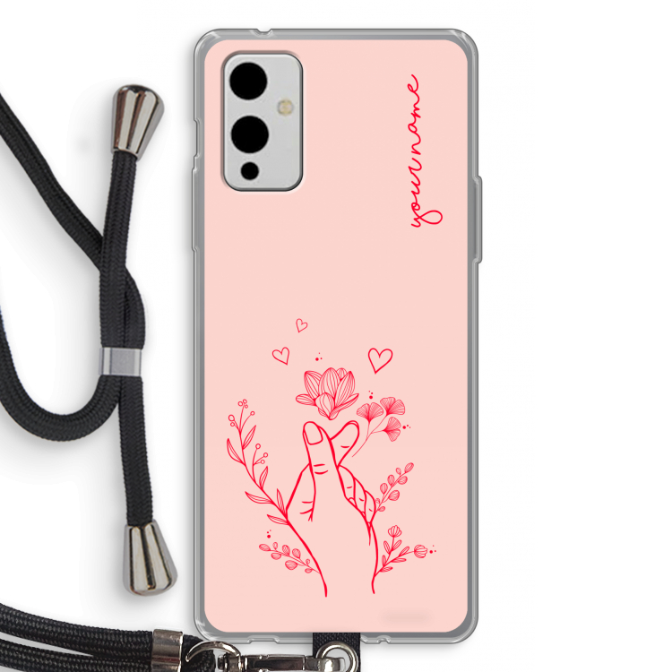 Giving Flowers: OnePlus 9 Transparant Hoesje met koord