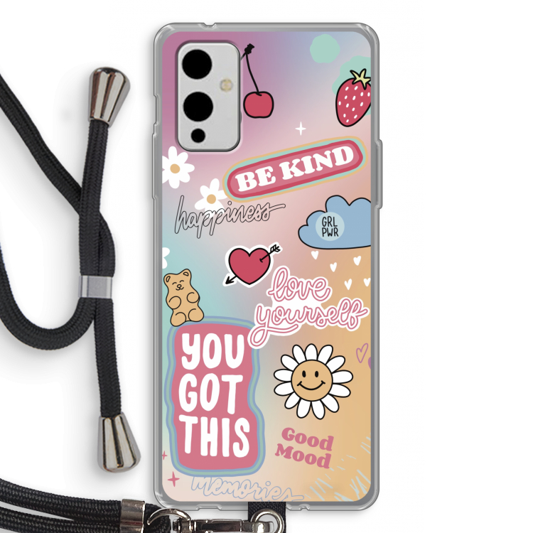 Positivity: OnePlus 9 Transparant Hoesje met koord