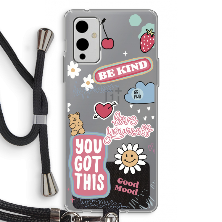 Positivity: OnePlus 9 Transparant Hoesje met koord