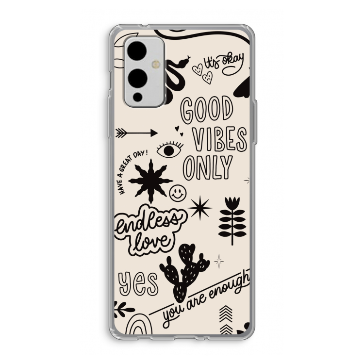 Good vibes: OnePlus 9 Transparant Hoesje