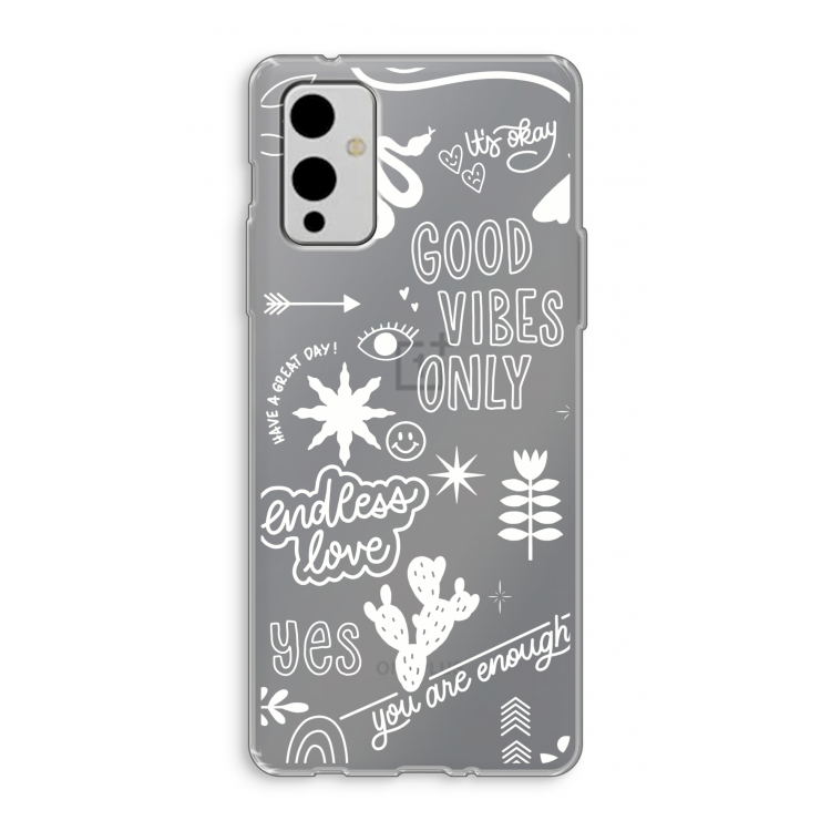Good vibes: OnePlus 9 Transparant Hoesje