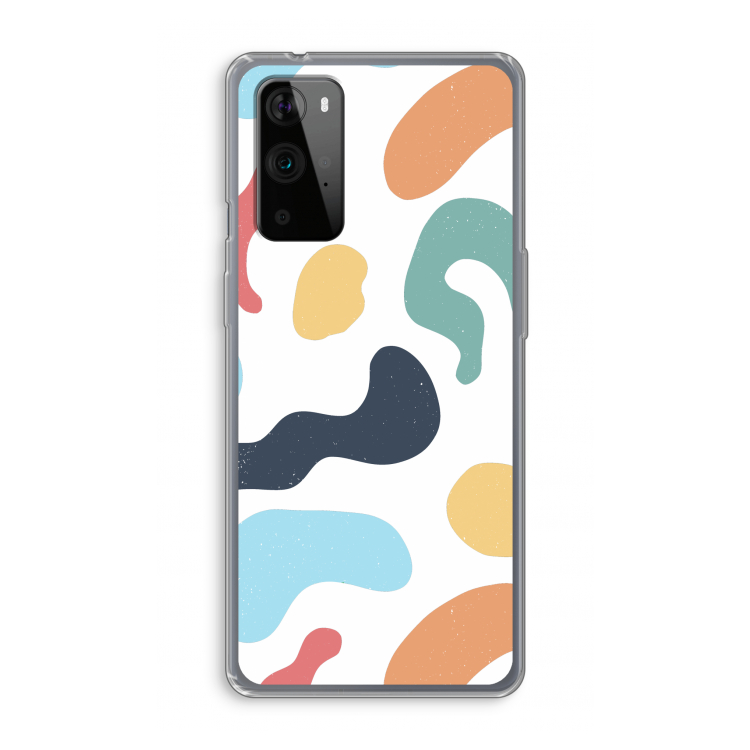 Memphis Shapes Blue: OnePlus 9 Pro Transparant Hoesje