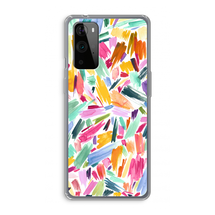 Watercolor Brushstrokes: OnePlus 9 Pro Transparant Hoesje