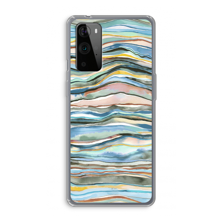 Watercolor Agate: OnePlus 9 Pro Transparant Hoesje