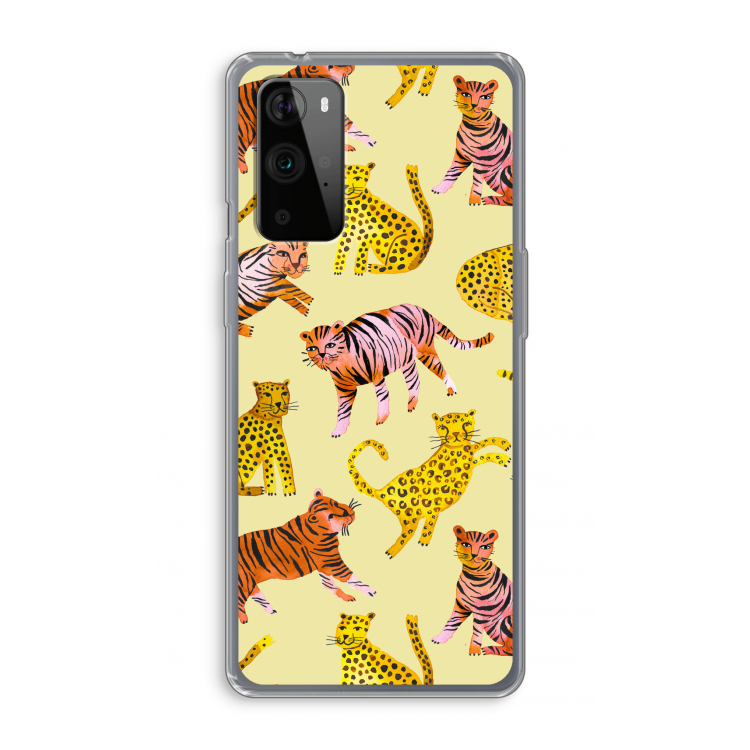 Cute Tigers and Leopards: OnePlus 9 Pro Transparant Hoesje