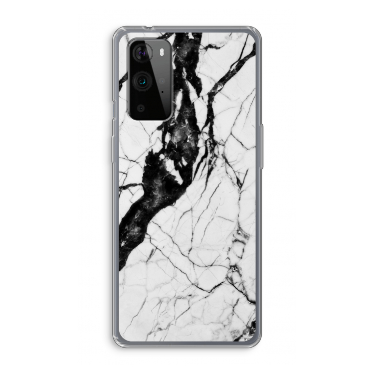 Witte marmer 2: OnePlus 9 Pro Transparant Hoesje