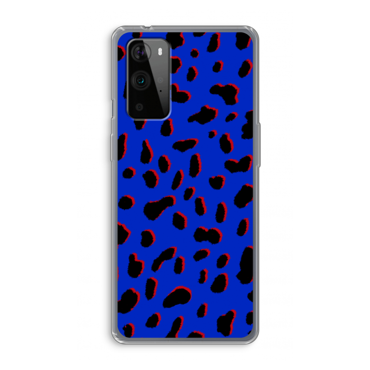 Blue Leopard: OnePlus 9 Pro Transparant Hoesje