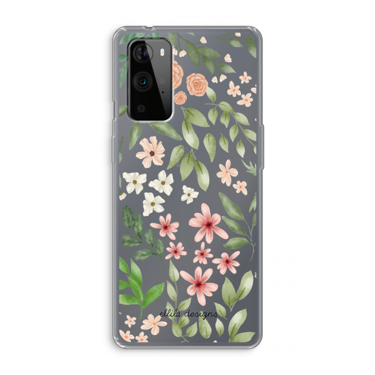 Botanical sweet flower heaven: OnePlus 9 Pro Transparant Hoesje