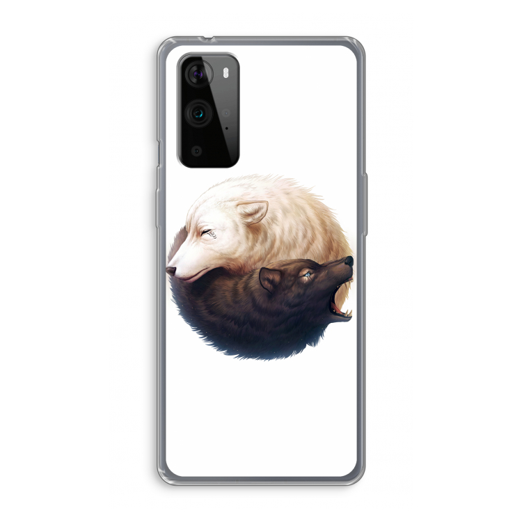 Yin Yang Wolves: OnePlus 9 Pro Transparant Hoesje