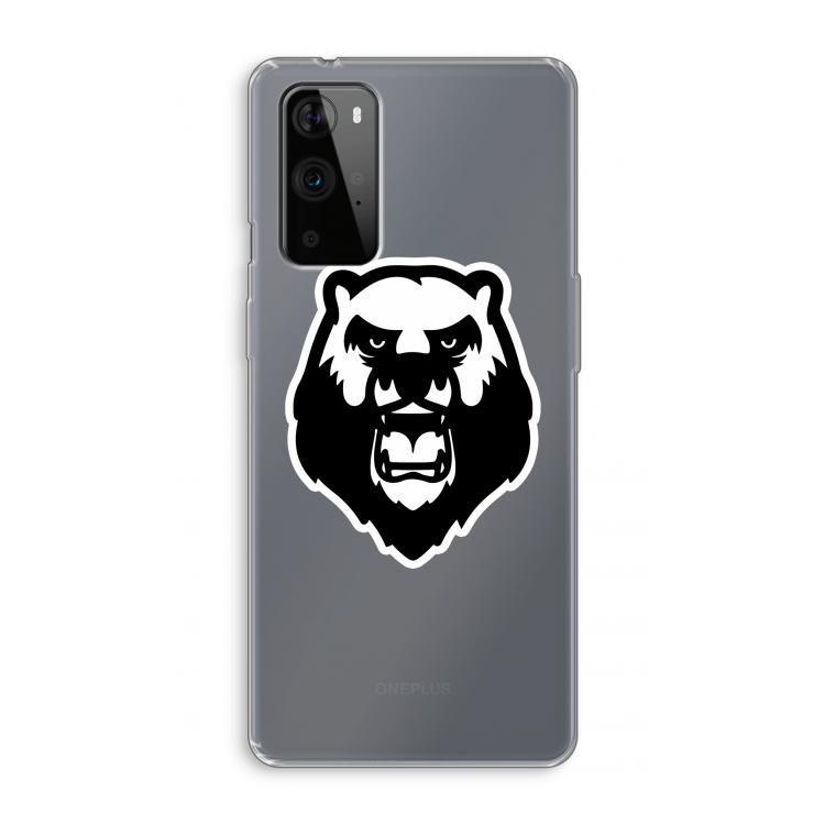 Angry Bear (white): OnePlus 9 Pro Transparant Hoesje