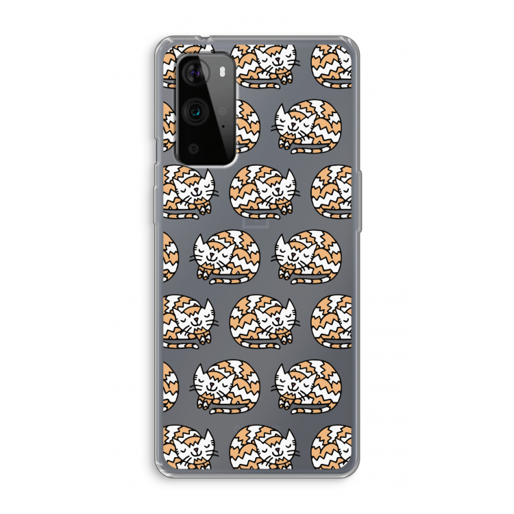 Slapende poes: OnePlus 9 Pro Transparant Hoesje