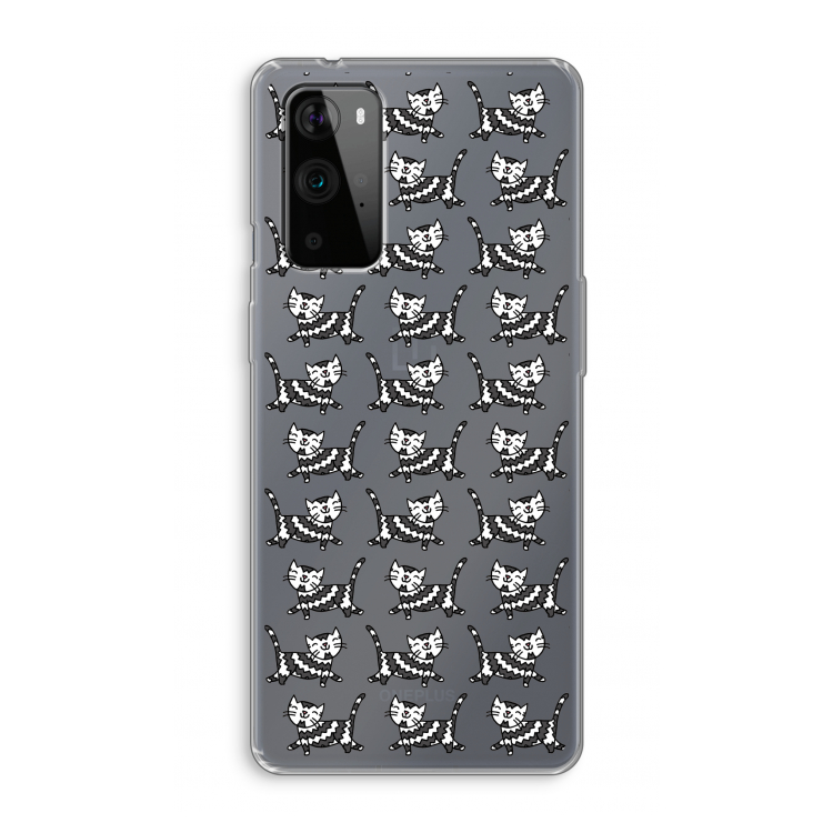 Zwarte poes: OnePlus 9 Pro Transparant Hoesje