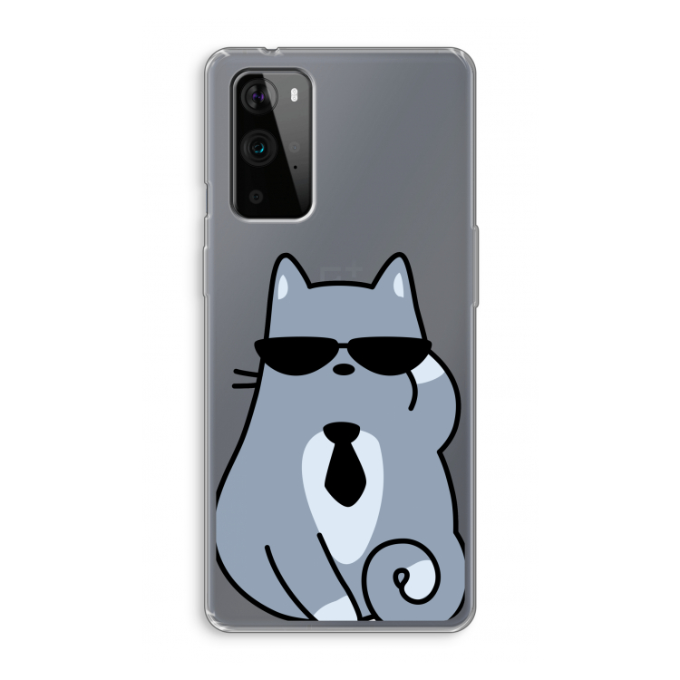 Cool cat: OnePlus 9 Pro Transparant Hoesje