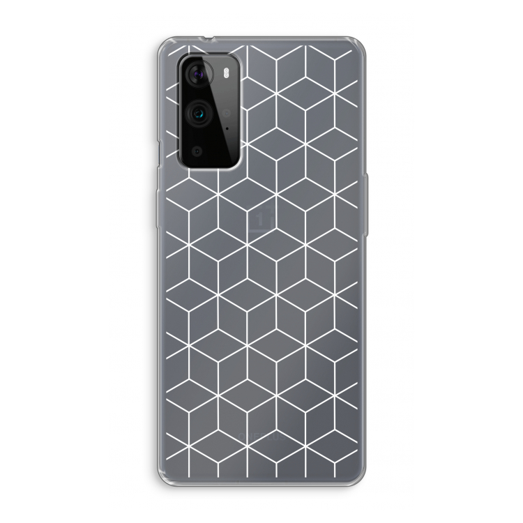 Zwart-witte kubussen: OnePlus 9 Pro Transparant Hoesje