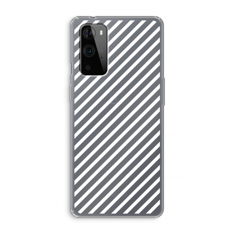 Strepen zwart-wit: OnePlus 9 Pro Transparant Hoesje