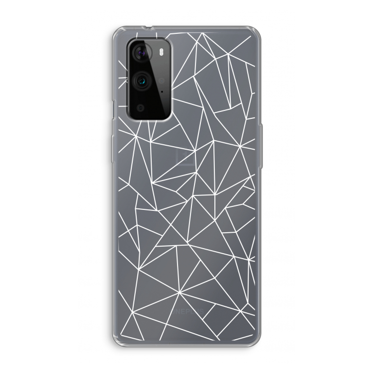 Geometrische lijnen wit: OnePlus 9 Pro Transparant Hoesje