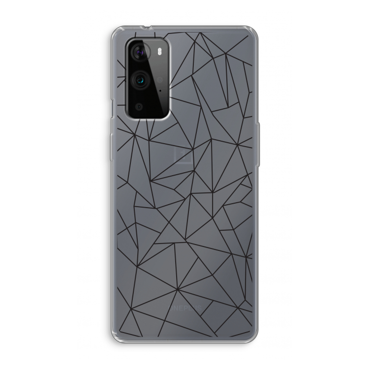 Geometrische lijnen zwart: OnePlus 9 Pro Transparant Hoesje