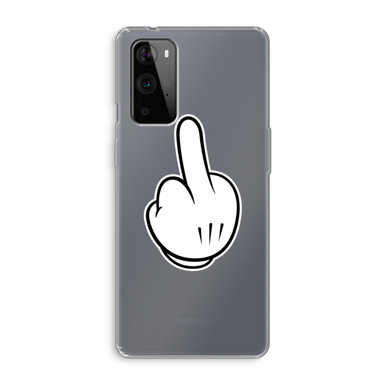 Middle finger white: OnePlus 9 Pro Transparant Hoesje