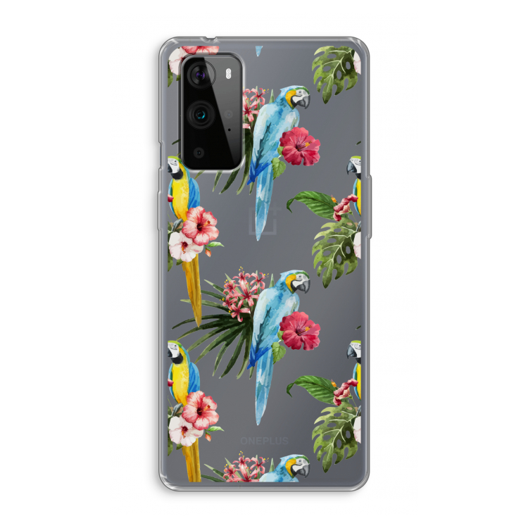 Kleurrijke papegaaien: OnePlus 9 Pro Transparant Hoesje