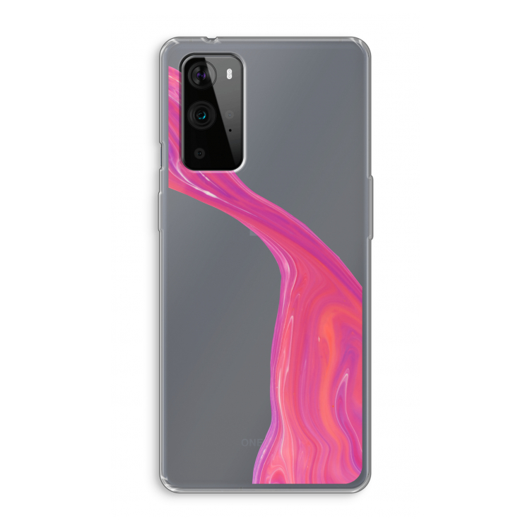 Paarse stroom: OnePlus 9 Pro Transparant Hoesje