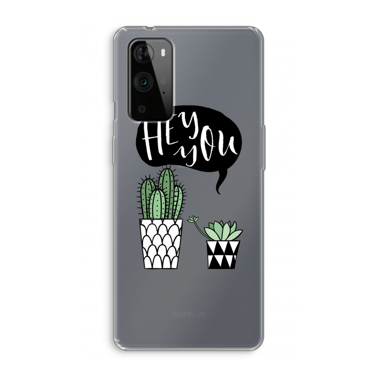Hey you cactus: OnePlus 9 Pro Transparant Hoesje