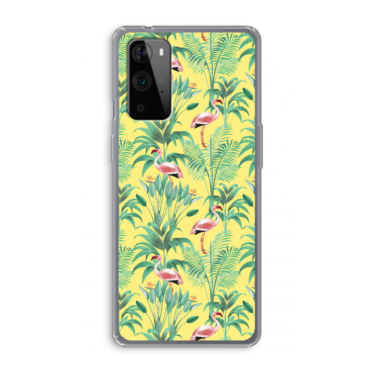 Flamingo party: OnePlus 9 Pro Transparant Hoesje