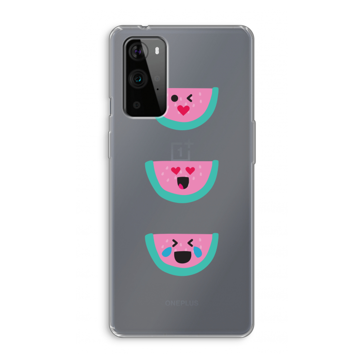 Smiley watermeloen: OnePlus 9 Pro Transparant Hoesje
